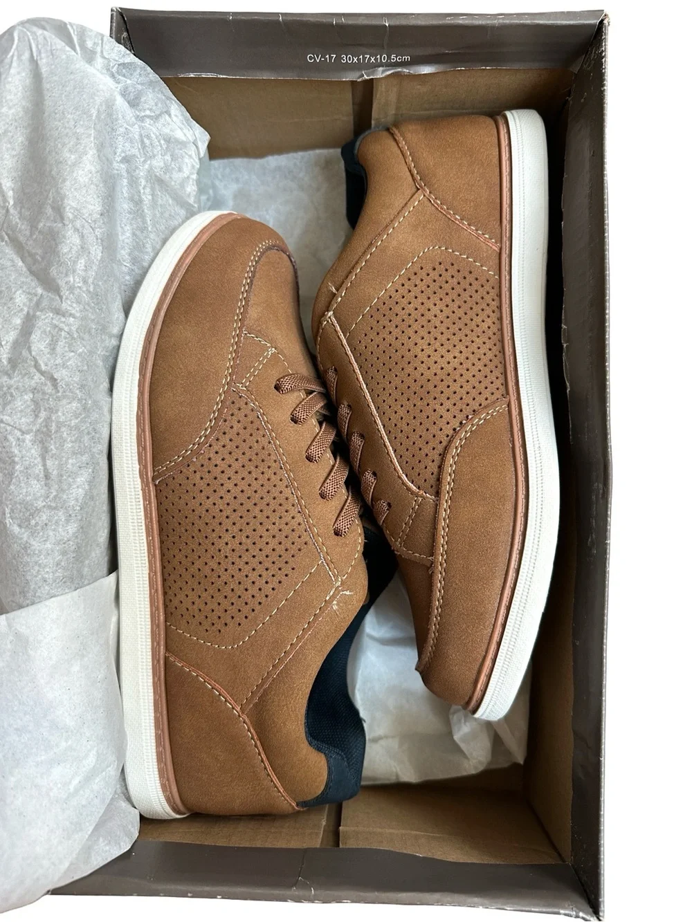 Crown Vintage Flynn Boys’ Cognac Slip-On Sneakers Size 3 NIB
